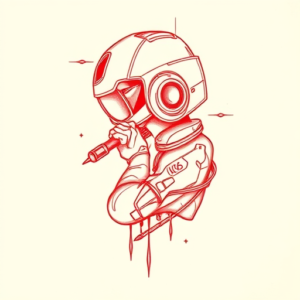 Red Ink Cyber Tattoo