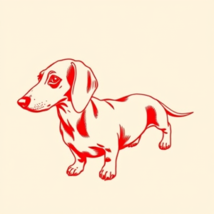 Red Ink Dachshund Tattoo