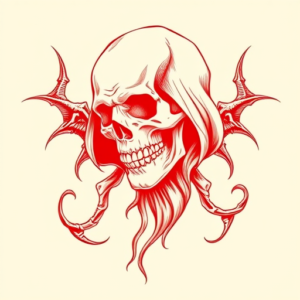 Red Ink Death Tattoo