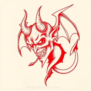 Red Ink Devil Tattoo