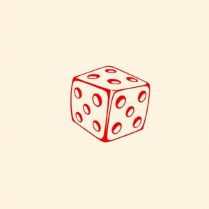Red Ink Dice Tattoo