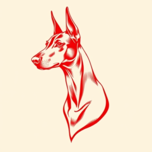 Red Ink Doberman Tattoo