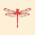 Red Ink Dragonfly Tattoo
