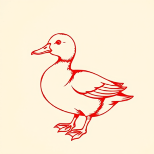 Red Ink Duck Tattoo