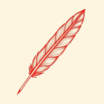 Red Ink Feather Tattoo