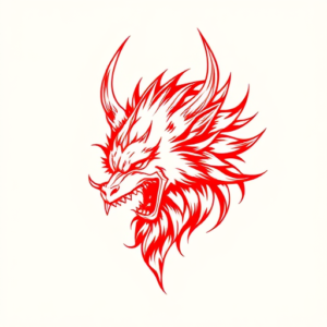 Red Ink Fenrir Tattoo