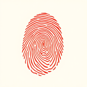 Red Ink Fingerprint Tattoo