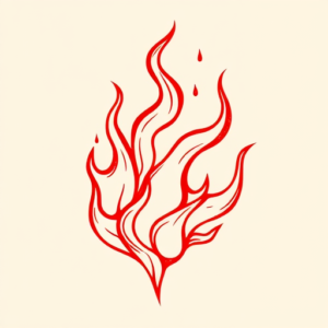 Red Ink Fire Tattoo
