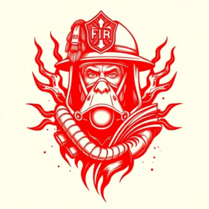 Red Ink Firefighter Tattoo