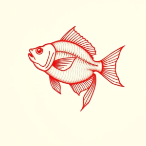 Red Ink Fish Tattoo