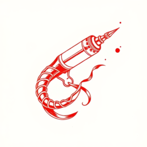 Red Ink Flail Tattoo