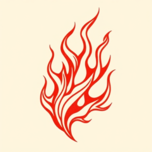 Red Ink Flame Tattoo