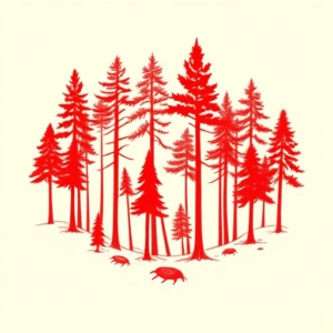 Red Ink Forest Tattoo