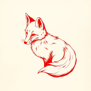 Red Ink Fox Tattoo