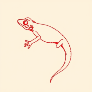 Red Ink Gecko Tattoo