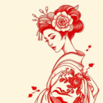 Red Ink Geisha Tattoo