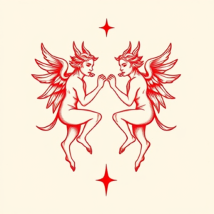 Red Ink Gemini Tattoo