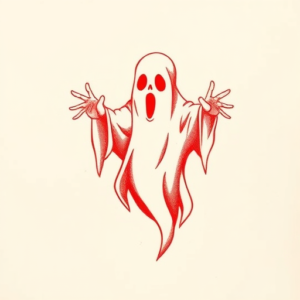 Red Ink Ghost Tattoo