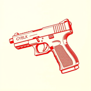 Red Ink Glock Tattoo