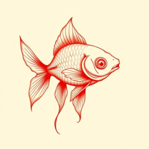 Red Ink Goldfish Tattoo