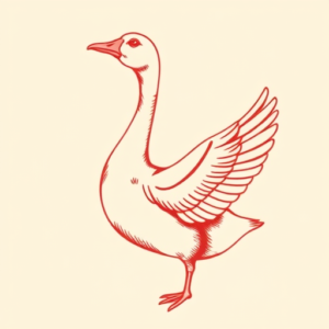 Red Ink Goose Tattoo