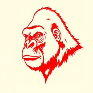 Red Ink Gorilla Tattoo