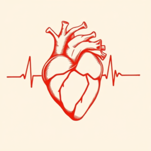 Red Ink Heartbeat Tattoo