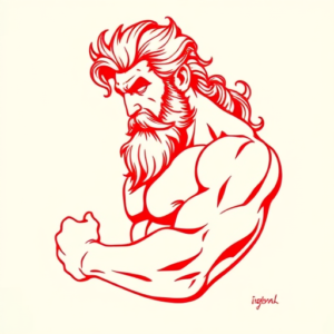 Red Ink Hercules Tattoo