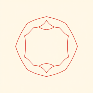 Red Ink Hexagon Tattoo