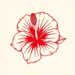 Red Ink Hibiscus Tattoo