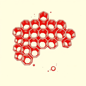 Red Ink Honeycomb Tattoo