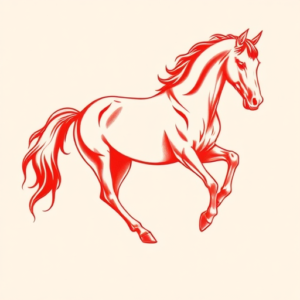 Red Ink Horse Tattoo