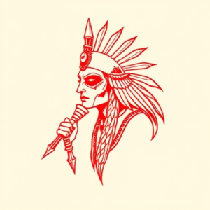 Red Ink Horus Tattoo