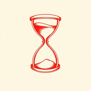 Red Ink Hourglass Tattoo