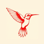 Red Ink Hummingbird Tattoo