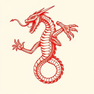 Red Ink Hydra Tattoo