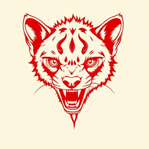 Red Ink Hyena Tattoo