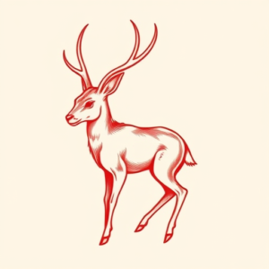 Red Ink Jackalope Tattoo