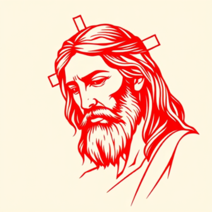 Red Ink Jesus Tattoo