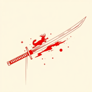 Red Ink Katana Tattoo