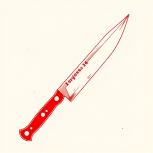 Red Ink Knife Tattoo