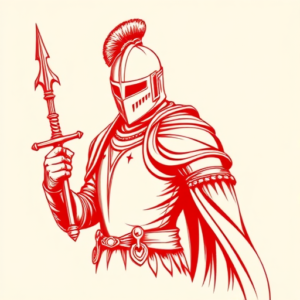 Red Ink Knight Tattoo