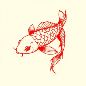 Red Ink Koi Tattoo