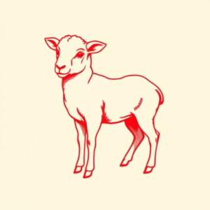 Red Ink Lamb Tattoo