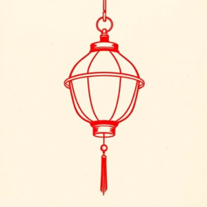 Red Ink Lantern Tattoo