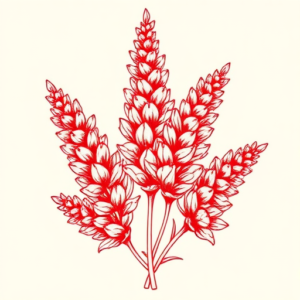 Red Ink Lavender Tattoo