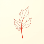 Red Ink Leaf Tattoo
