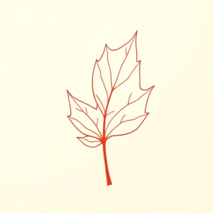 Red Ink Leaf Tattoo