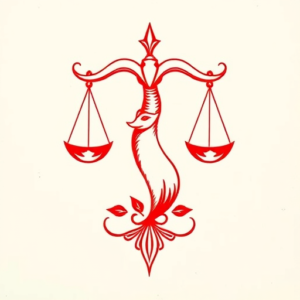 Red Ink Libra Tattoo