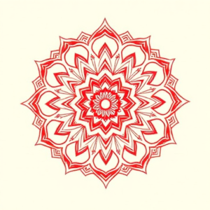Red Ink Mandala Tattoo